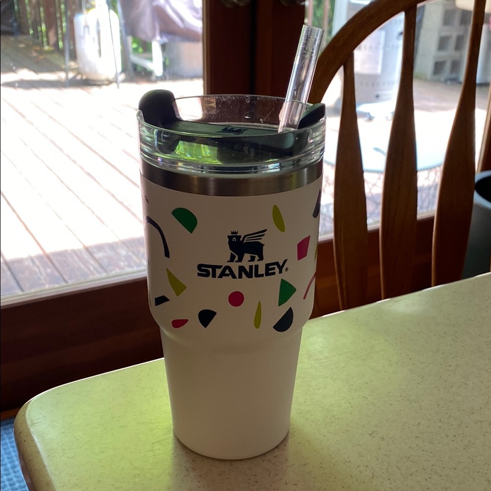 Stanley Black and White Party Tumbler with Straw